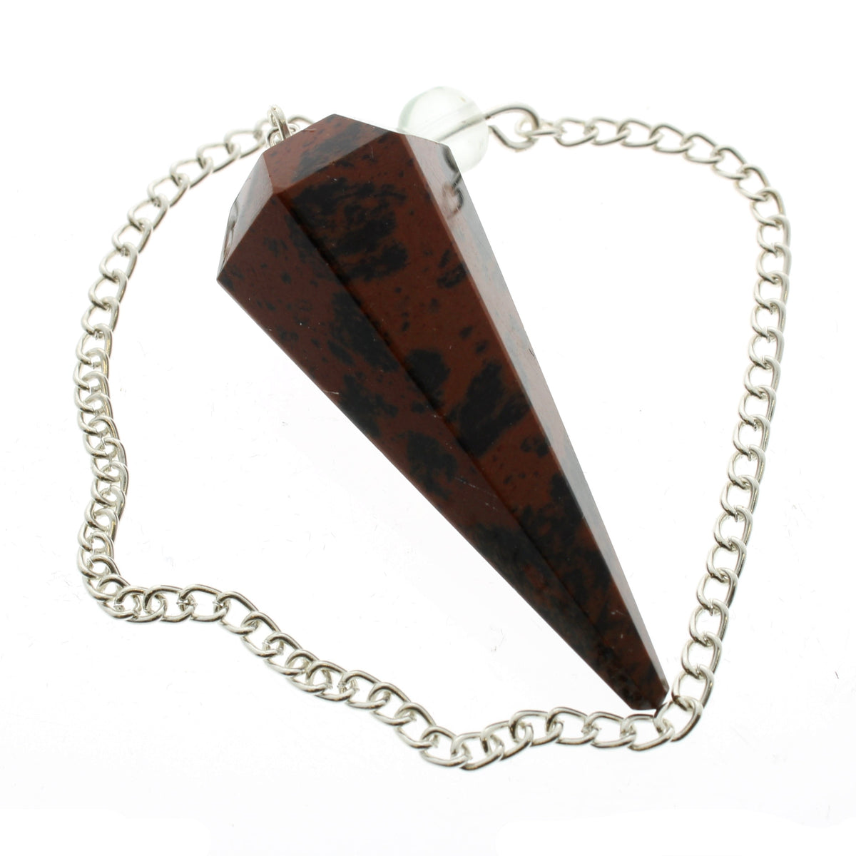 Mahogany Obsidian Faceted Crystal Pendulum