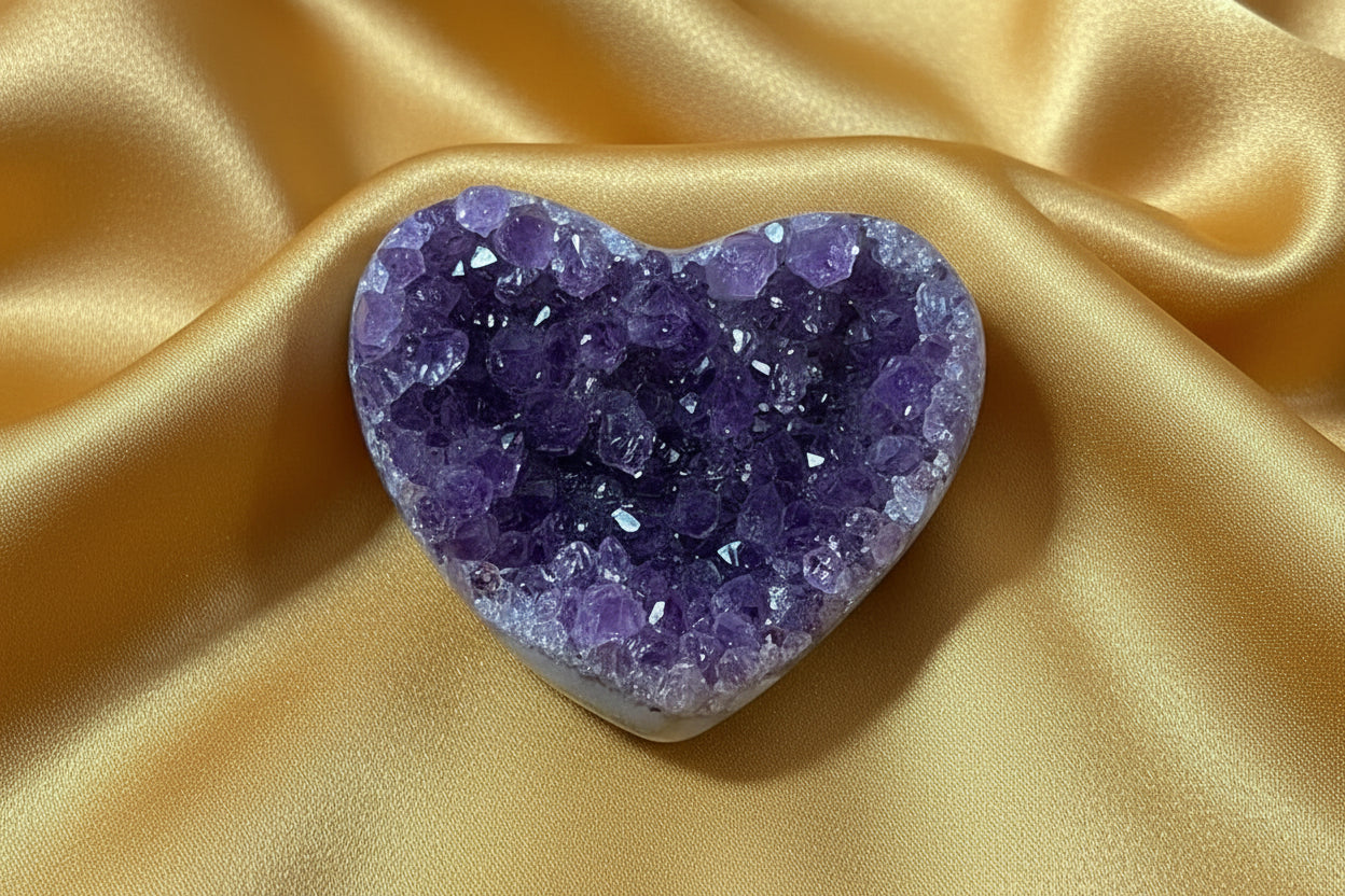 Druzy Amethyst Crystal Heart