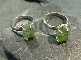 Peridot Rough Sterling Silver Ring