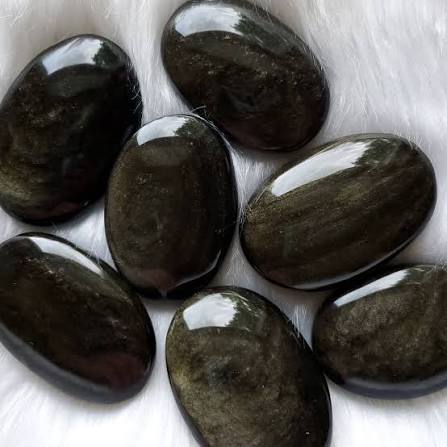 Gold Sheen Obsidian Palm Stone