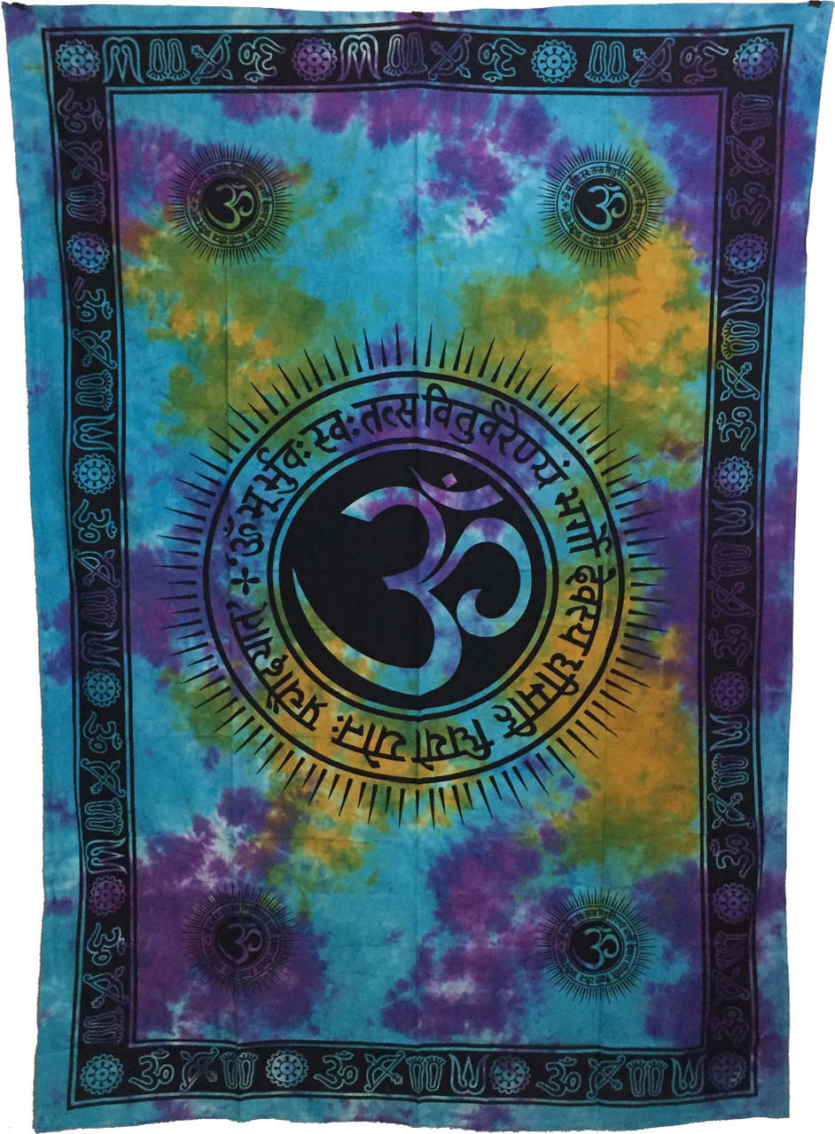 Tie-Dyed Om Large Tapestry 86x53