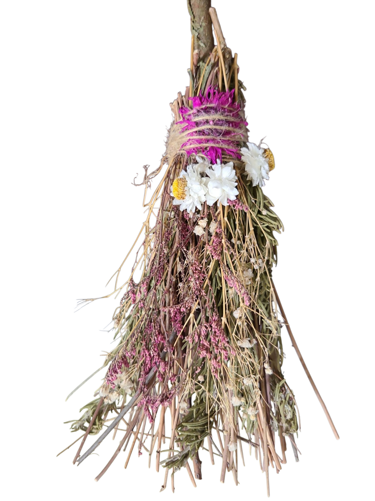 Decorated Besom Rosemary Daisies