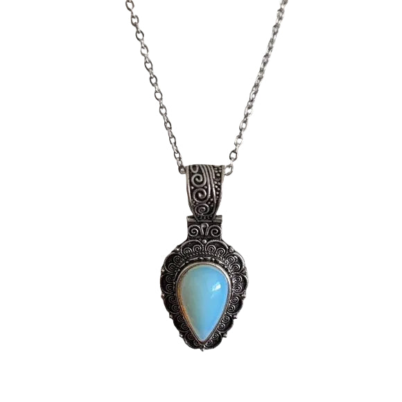 Opalite Silver-Toned Necklace