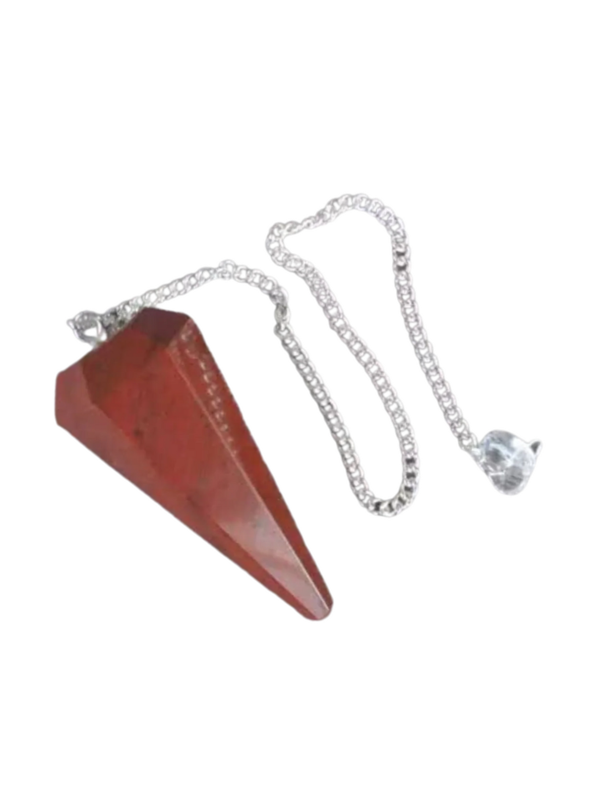 Red Jasper Faceted Crystal Pendulum
