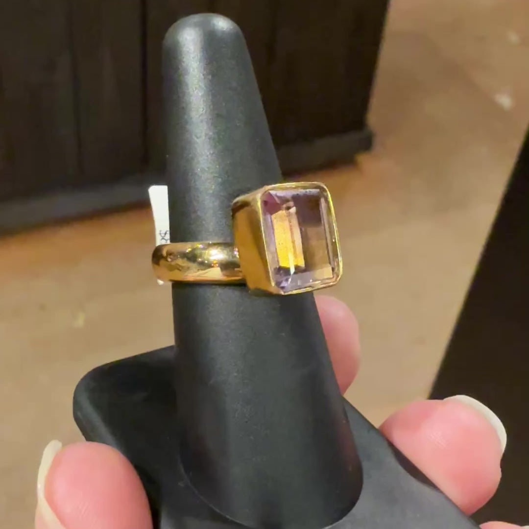 Ametrine Alchemia Gold Ring Adjustable