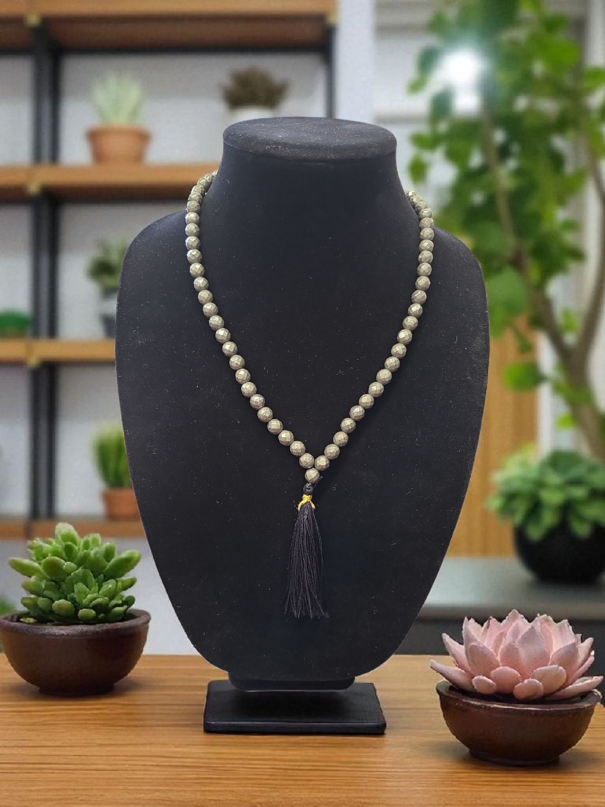 Pyrite Faceted  Mala