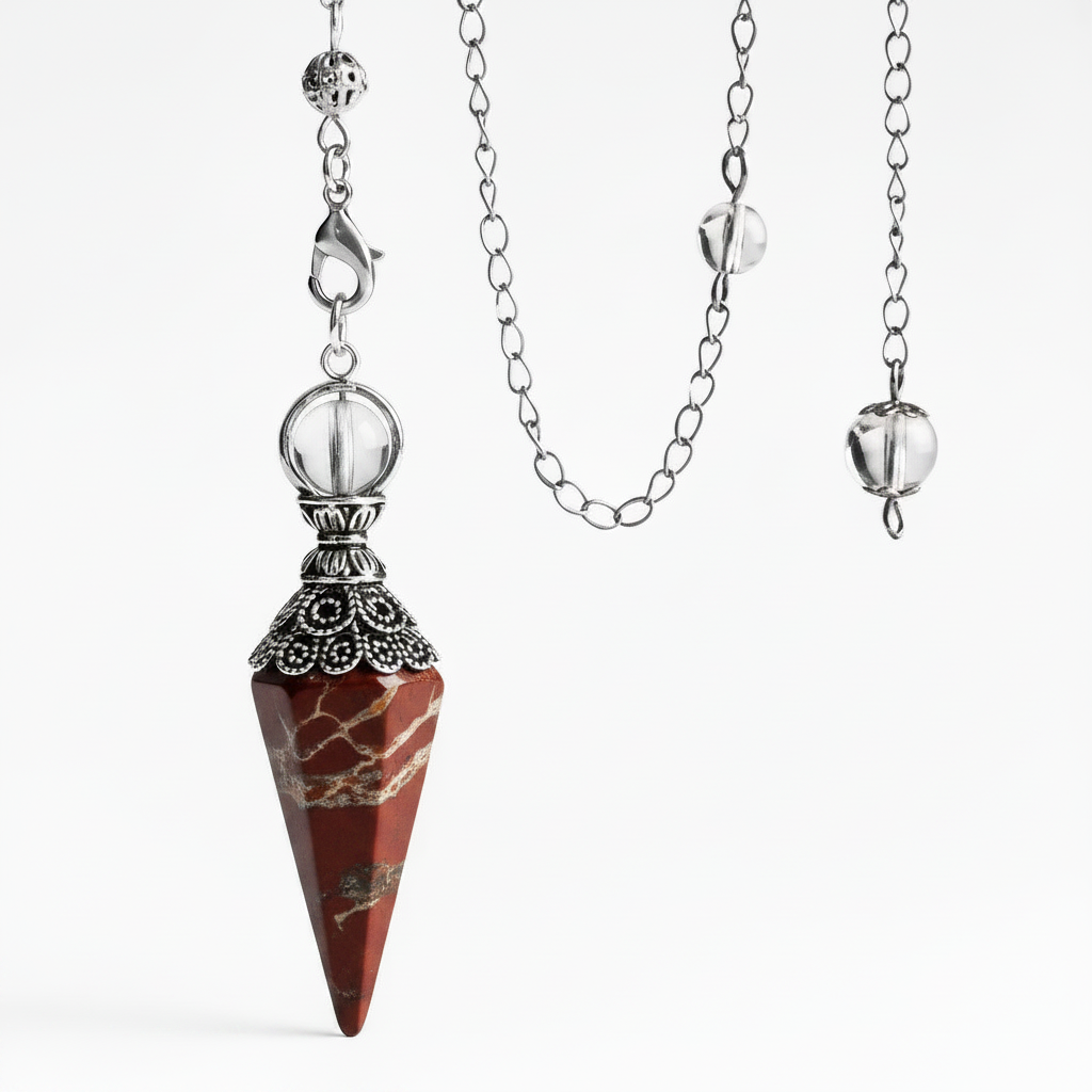 Faceted Crystal Pendulums with Quartz bead