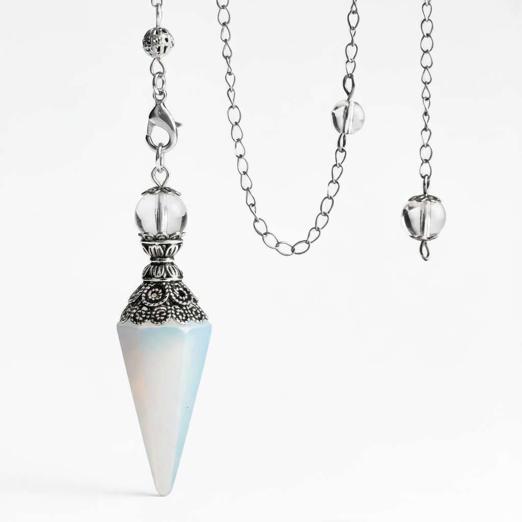 Faceted Crystal Pendulums with Quartz bead