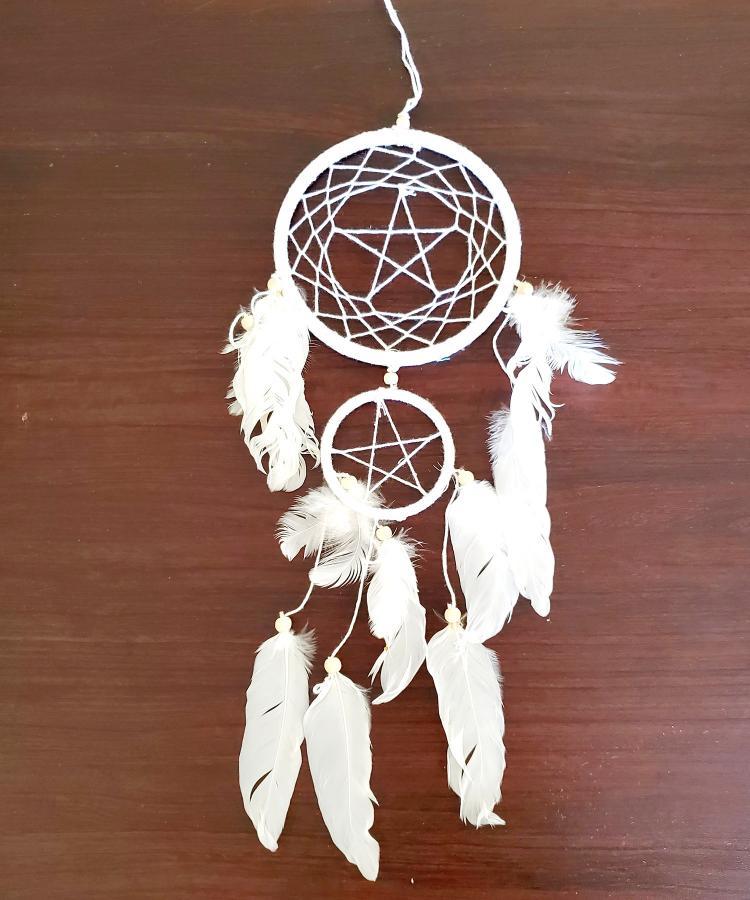 Dreamcatcher White Pentacle 10x5"