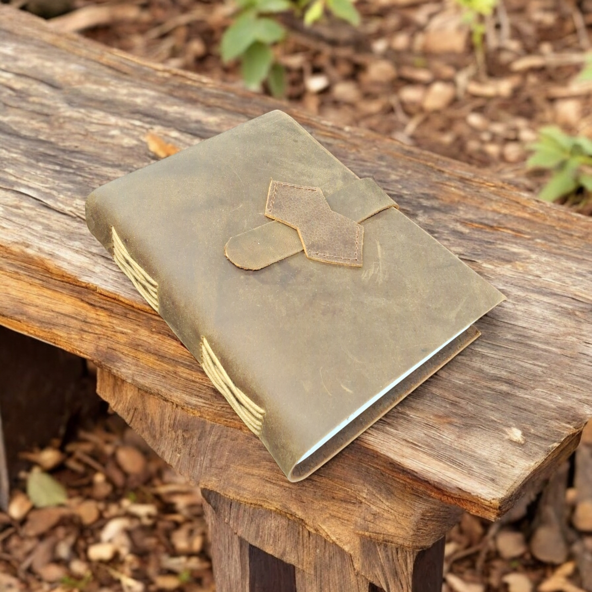 Dark Brown Slip Leather Journal - Medium