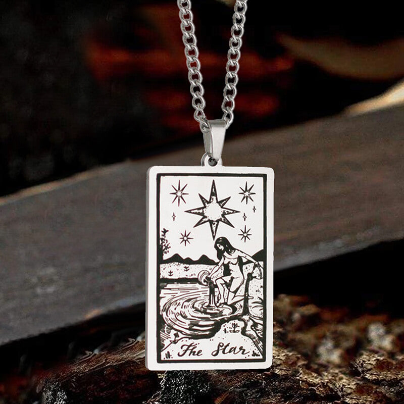 Tarot Charm Necklace Stainless Steel
