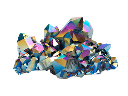 Titanium Plated Clear Quartz Clusters Rough