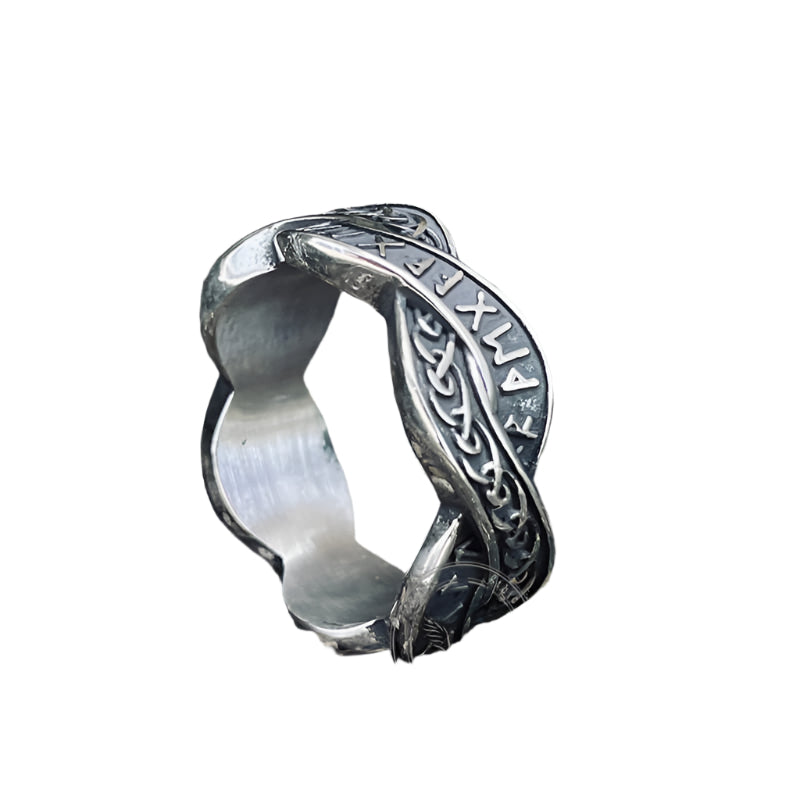 Braided Runes Stainless Steel Ring