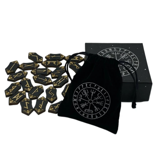 Elder Futhark Runes in Vegvisir Pouch