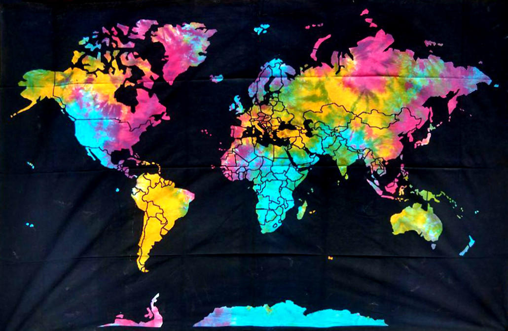 World Map Tapestry 86x53