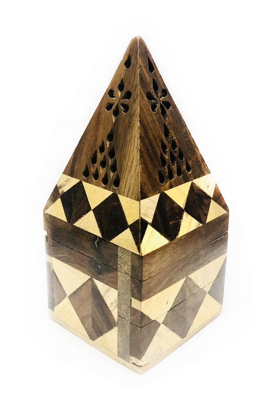 Wooden Pyramid Cone Burner 2-Tone