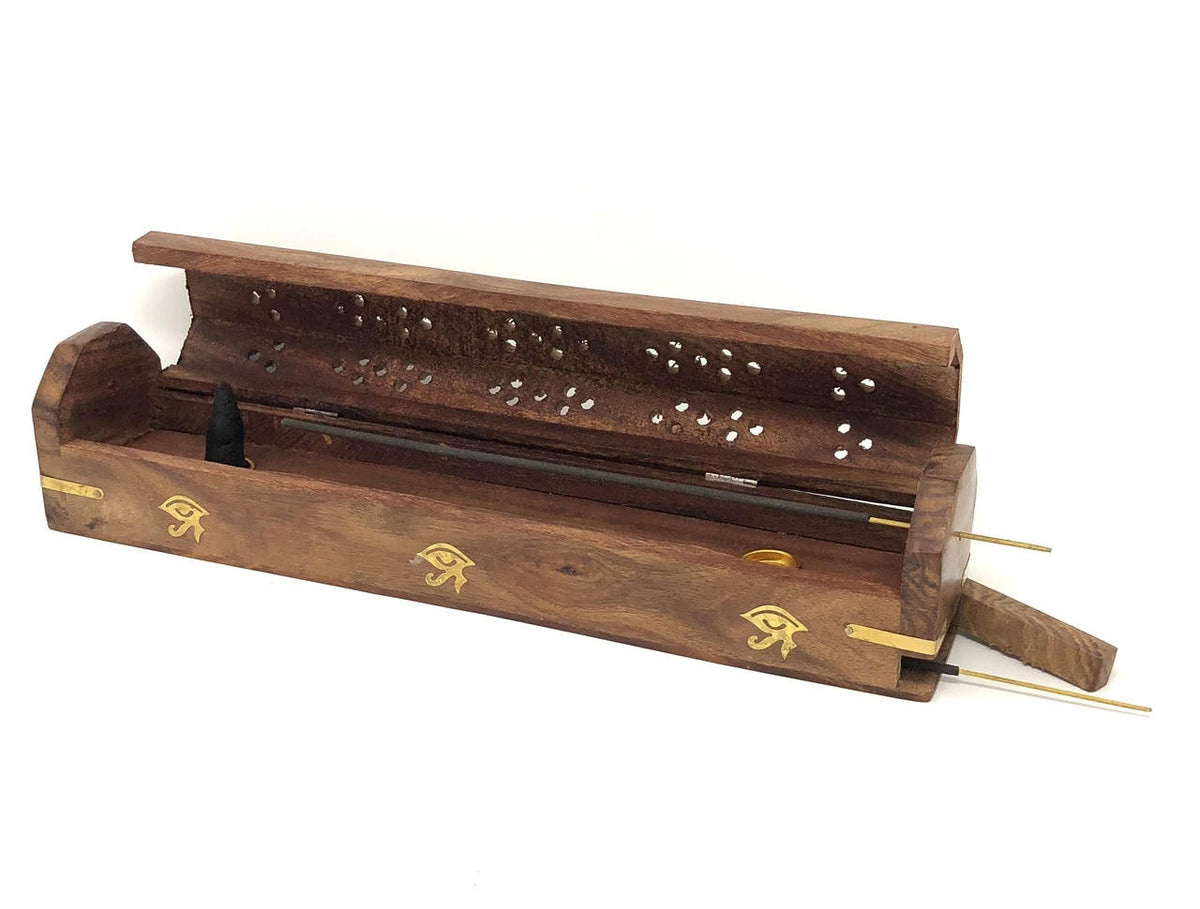 Wooden Coffin Stick and Cone Incense Burners