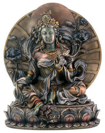 Large Seated Green Tara Goddess Statue