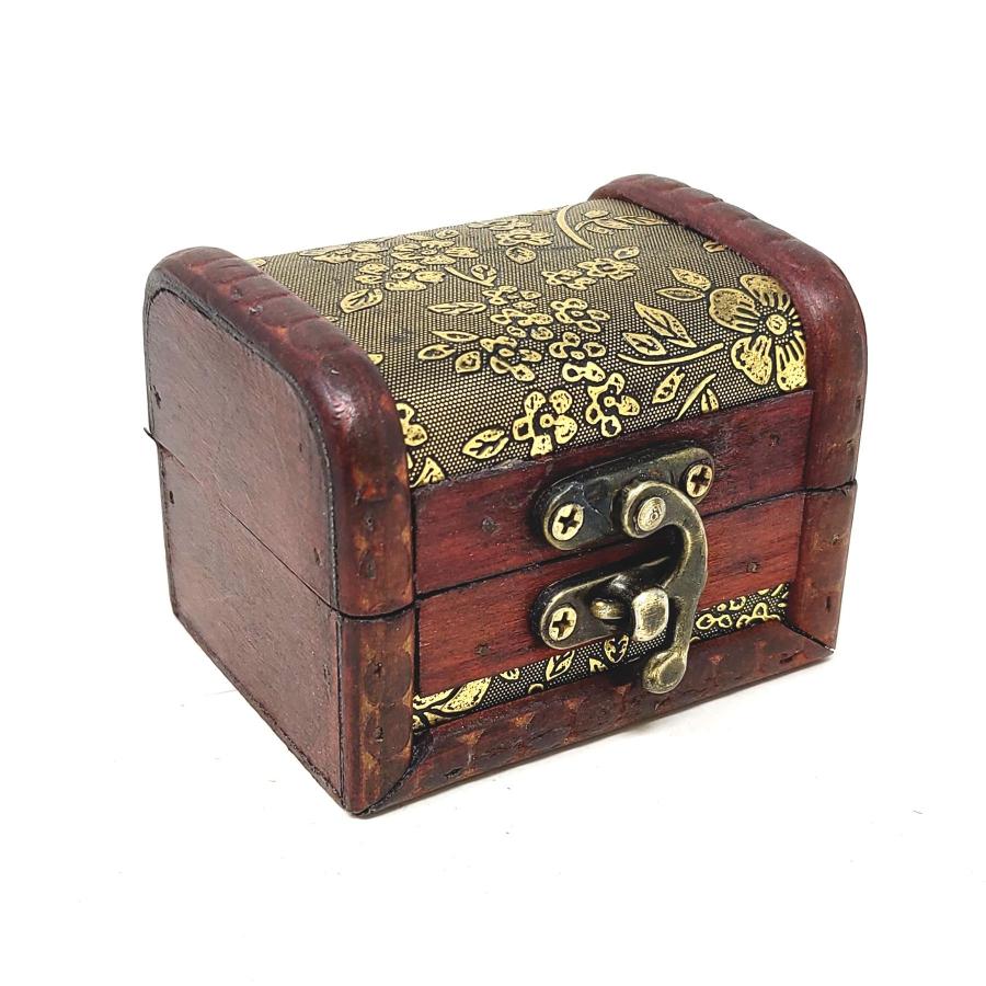 Wooden Chest Storage Box Floral Foil Design D
