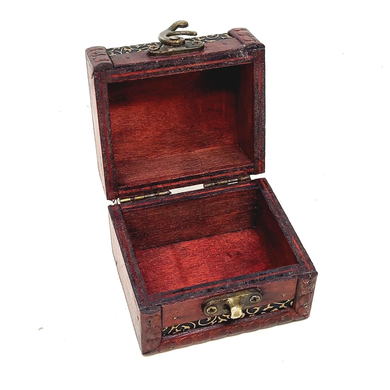 Wooden Chest Storage Box Scrollwork
