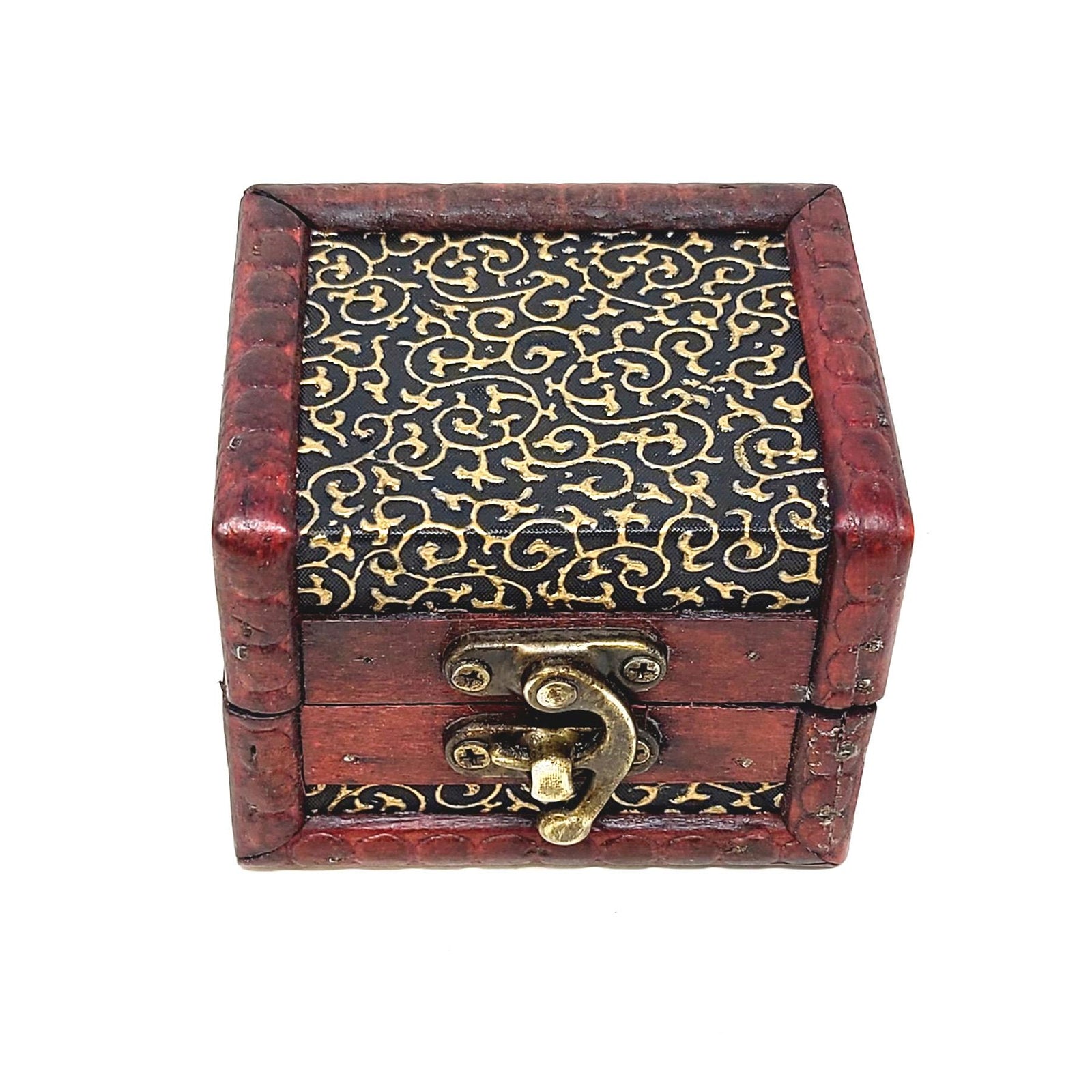 Wooden Chest Storage Box Scrollwork