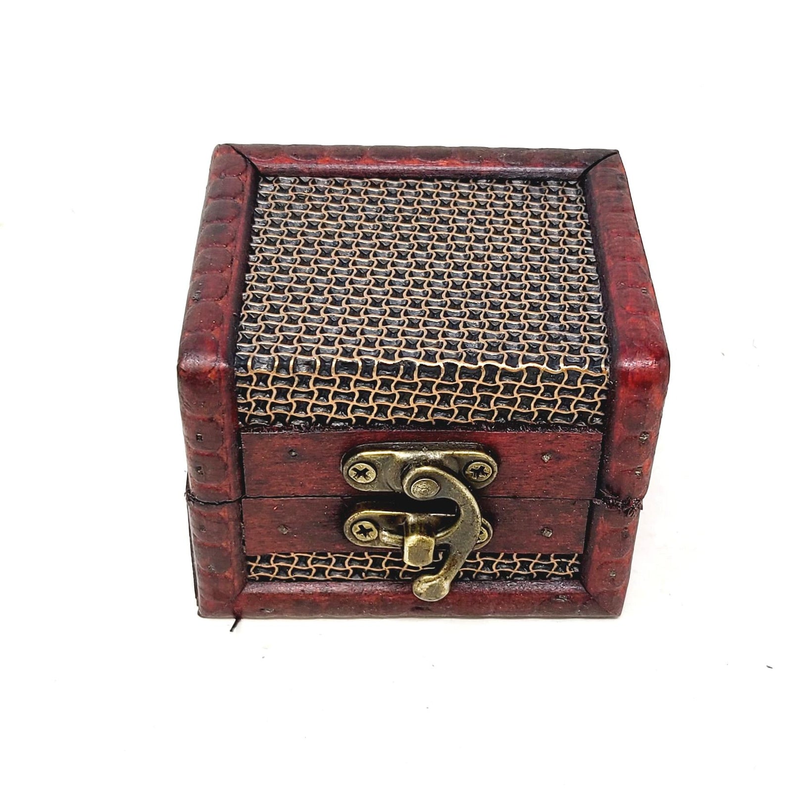 Wooden Chest Storage Box Wire Weave Design F