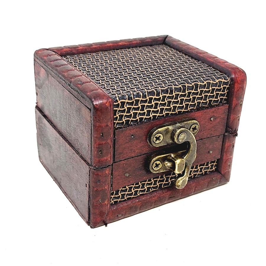 Wooden Chest Storage Box Wire Weave