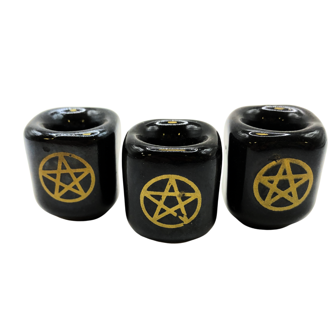 Ceramic Chime/Spell Candle Holder with design