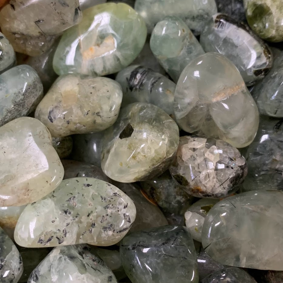 Prehnite with Epidote Tumbled