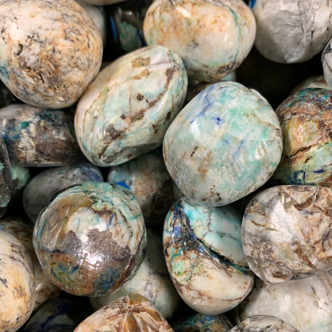 Azurite and Malachite Tumbled