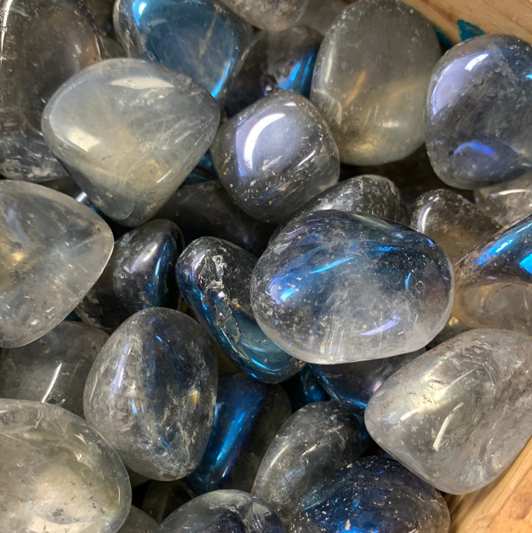 Blue Titanium Quartz Tumbled